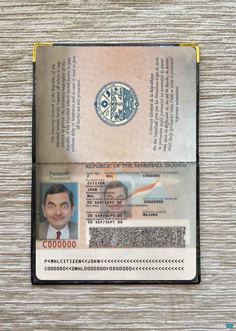 Download Marshall Islands pass photo look Photoshop template